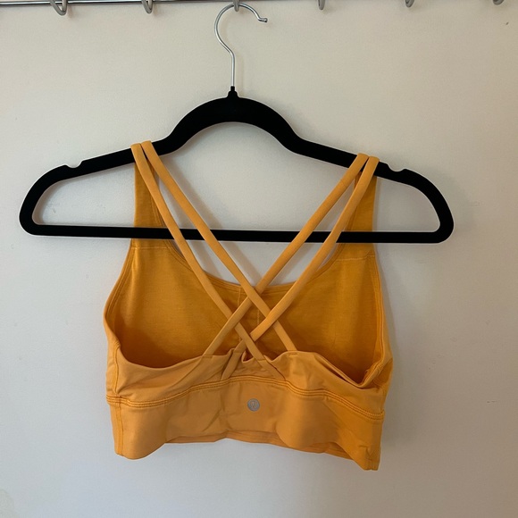 Neon Orange Lululemon Long Line Sports Bra - Picture 2 of 2